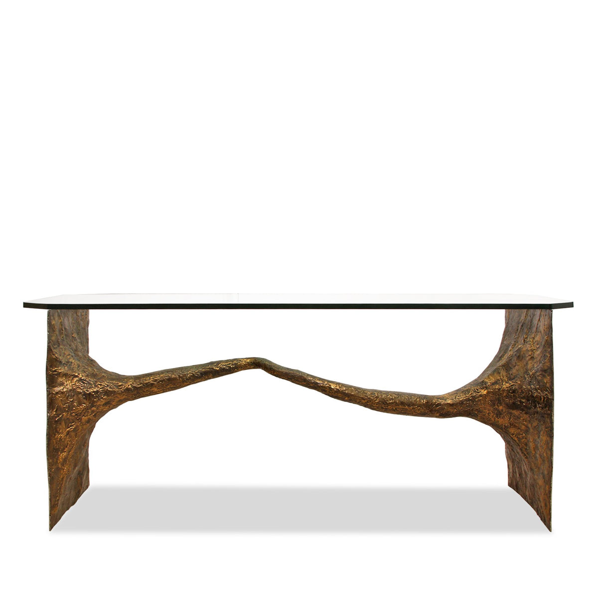 Vintage Silas Seandel Brutalist Bronze Console Table