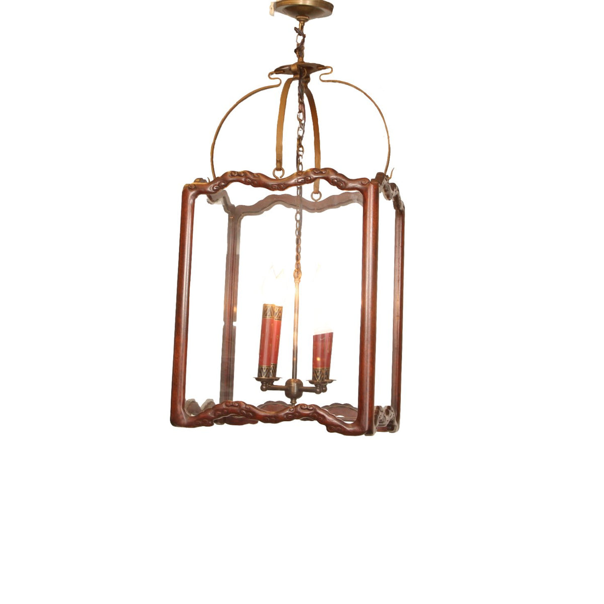 Vintage Chinese Hardwood Four-Light Lantern or Pendant Light