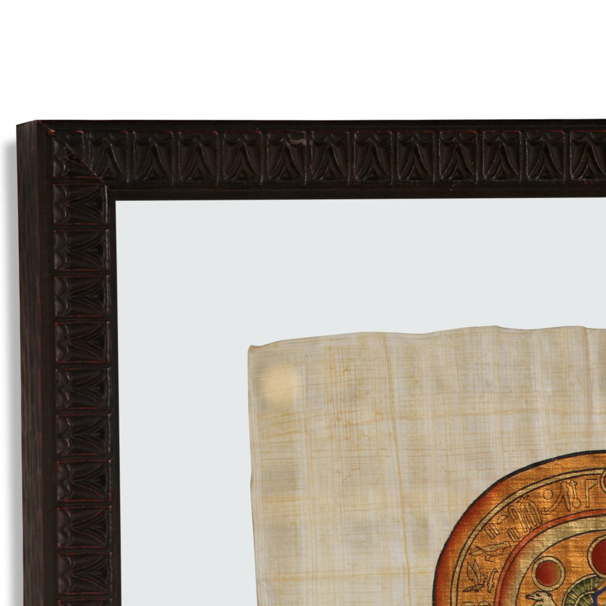 Vintage Egyptian Hieroglyphic Ankh Symbol Artwork on Sheer Linen by Essam