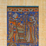 Vintage Egyptian Hieroglyphic Artwork on Sheer Linen by Essam