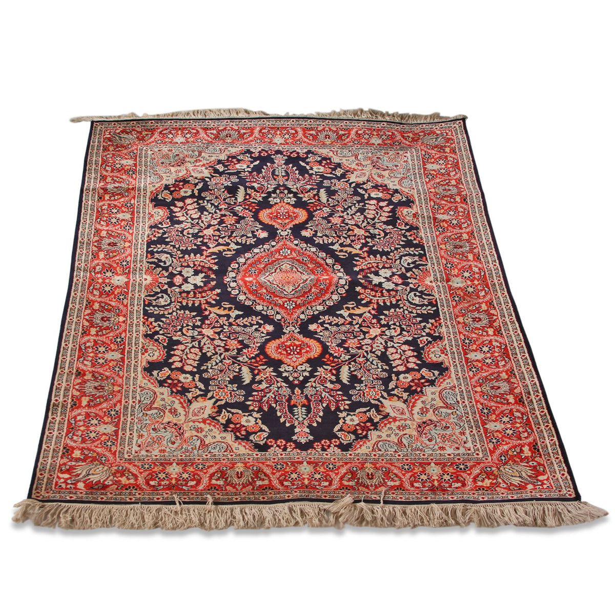 Vintage Fine Persian Kashan Carpet (3 ft 1 in  x 5 ft)