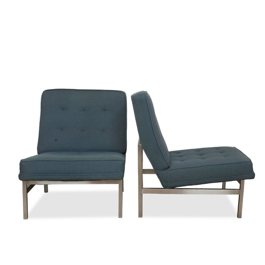 Vintage Florence Knoll for Knoll Assoc Lounge Chairs, Pair of, Marked