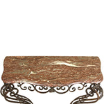 Vintage French Art Deco Wrought Iron Console with Marble Top