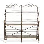 Vintage French Wrought Iron & Brass Bakers Rack