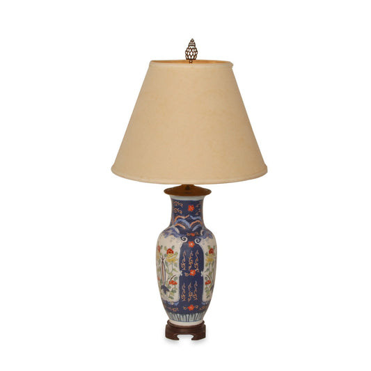 Vintage Imari Style Porcelain Temple Jar Table Lamp