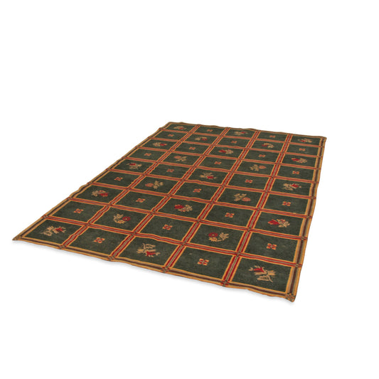 Vintage Italian Blue Home Firenze Savonnerie Handwoven Wool Area Rug (8 ft 4 in x 5 ft 4 in)