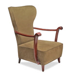 Vintage Italian Guglielmo Ulrich Wingback Chairs C1950s