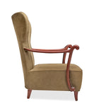 Vintage Italian Guglielmo Ulrich Wingback Chairs C1950s