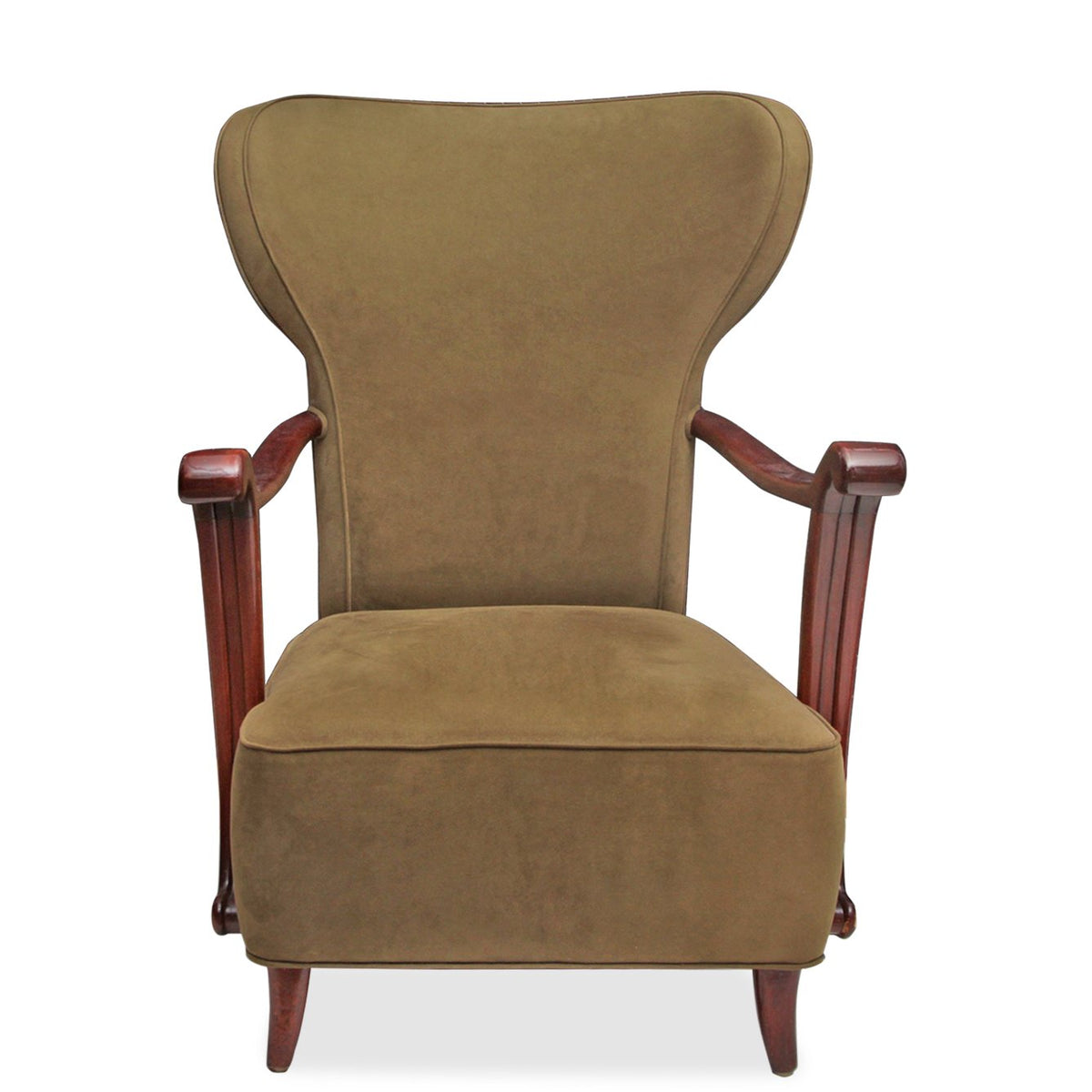 Vintage Italian Guglielmo Ulrich Wingback Chairs C1950s
