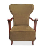 Vintage Italian Guglielmo Ulrich Wingback Chairs C1950s