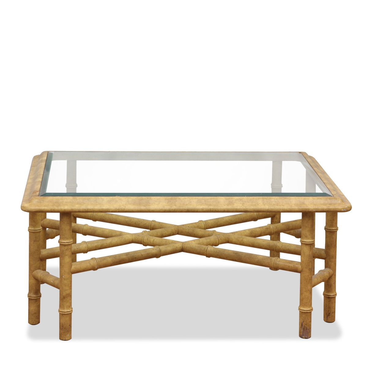 Vintage John Widdicomb Faux Bamboo Coffee Table