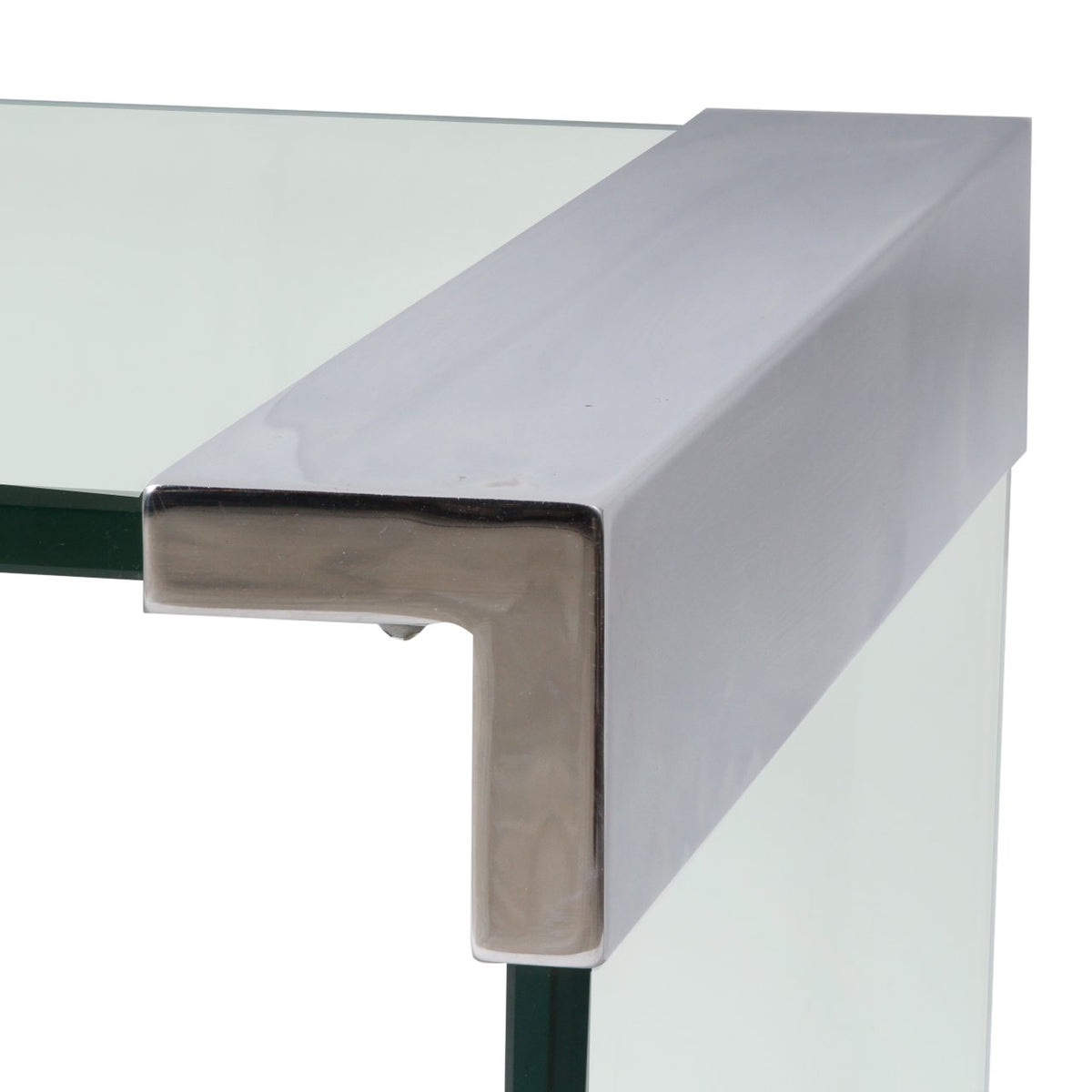 Vintage Leon Rosen Nickel and Glass Waterfall Coffee Table for Pace