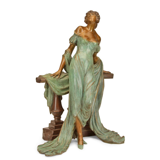 Vintage Louis Icart Werther, Full Round Bronze Sculpture Signed, 1986