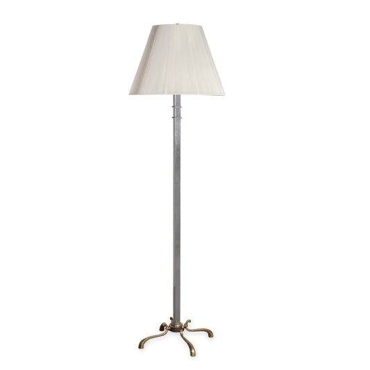Vintage Maison Jansen Style Chrome and Brass Floor Lamp