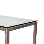 Vintage Milo Baughman Polished Nickel Glass Top Dining Table, Attributed C1960s