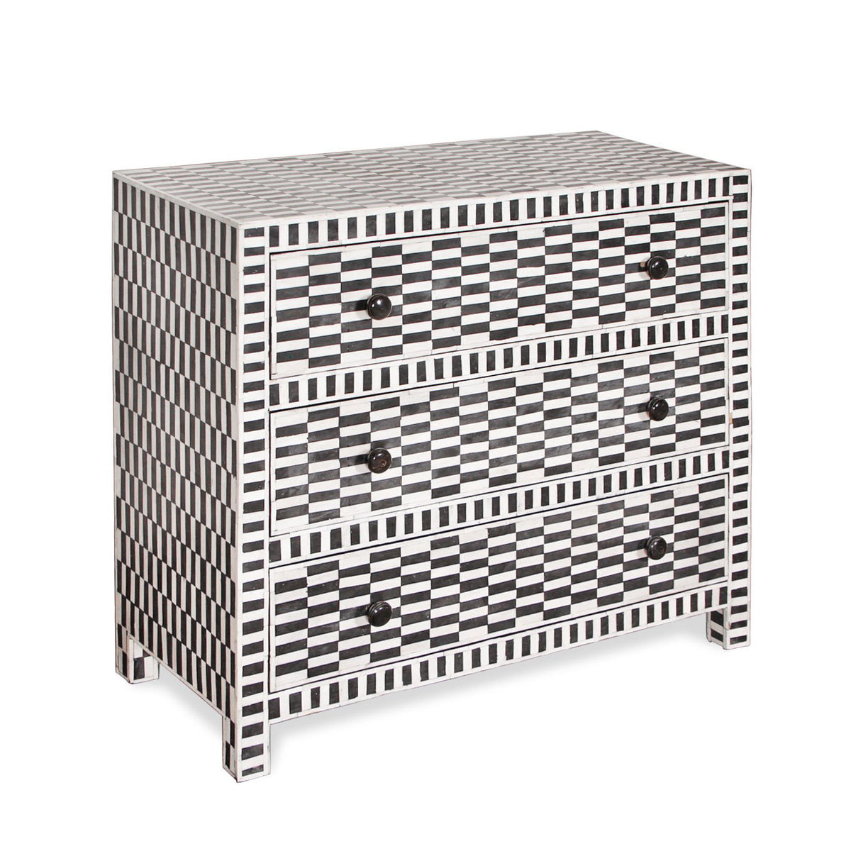 Vintage Moroccan Style Modern Bone Inlay Chest of Drawers