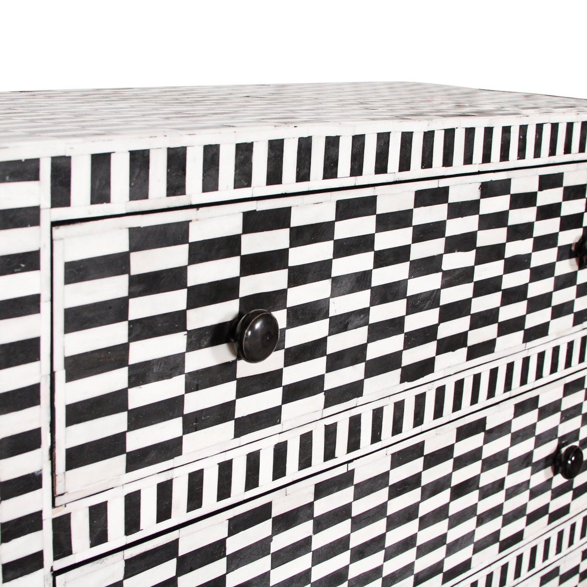 Vintage Moroccan Style Modern Bone Inlay Chest of Drawers