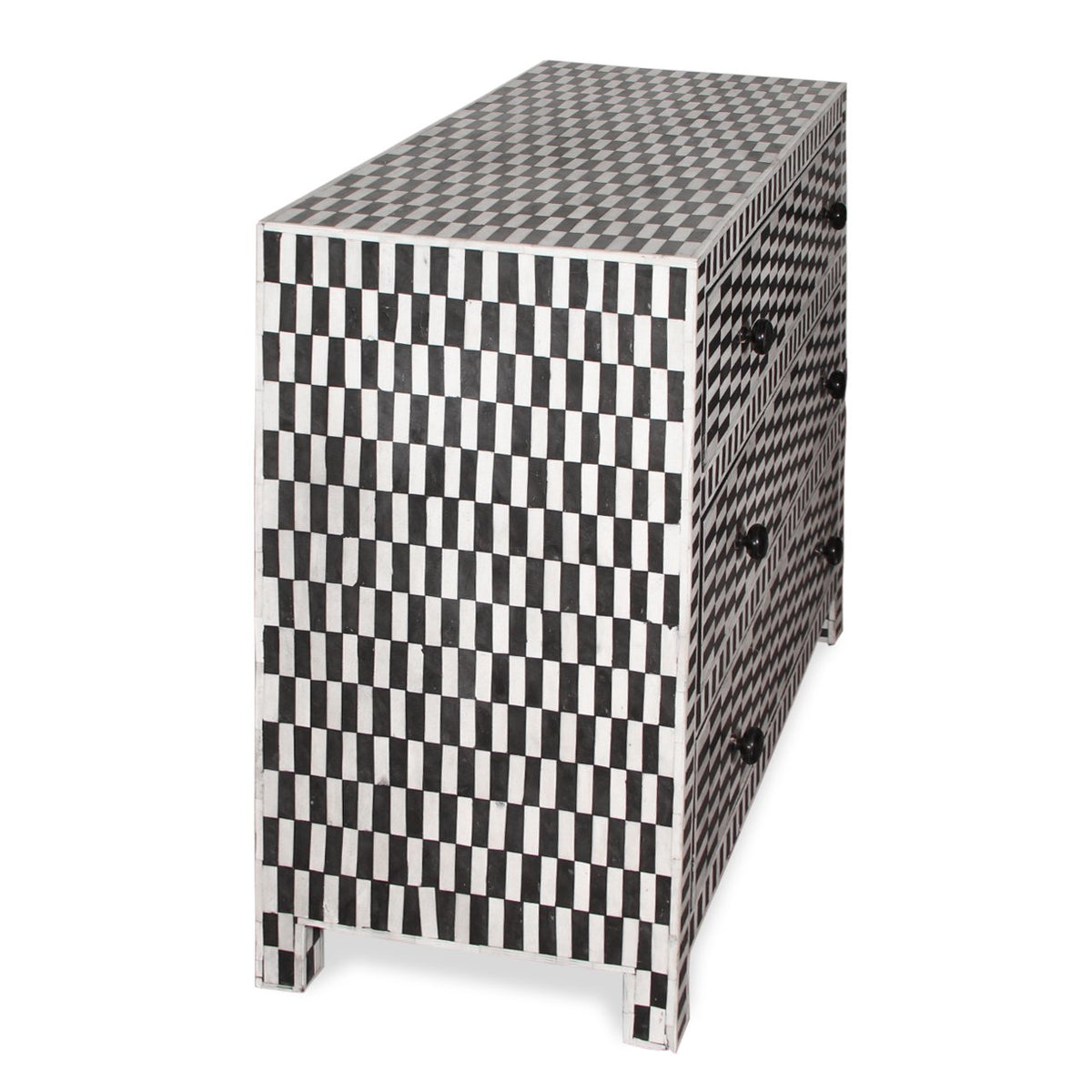 Vintage Moroccan Style Modern Bone Inlay Chest of Drawers