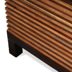 Vintage Modern Brutalist Wood Slat Bed Frame