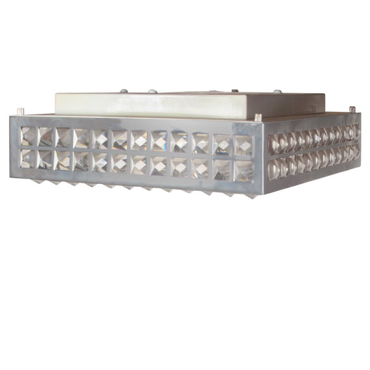 Vintage Modern Chrome and Crystal Flushmount