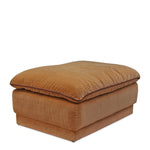 Vintage Roche Bobois Modular Ottoman with Suede Upholstery and Leather Piping