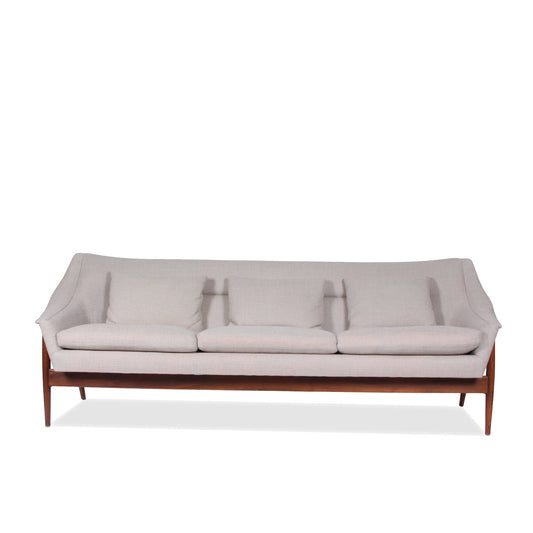 Vintage Scandinavian Folke Ohlsson Mid Century Modern Teak Sofa