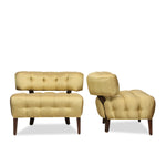 Vintage Slipper Chairs in The Manner of Billy Haines with Jim Thompson Silk Upholstery C1945, Pair