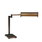 Vintage Walter Von Nessen Brass Swing Arm Table Lamp with Adjustable Cylindrical Shade