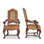 Vintage Maitland Smith Leather Armchairs with Leather Inlays, Pair of