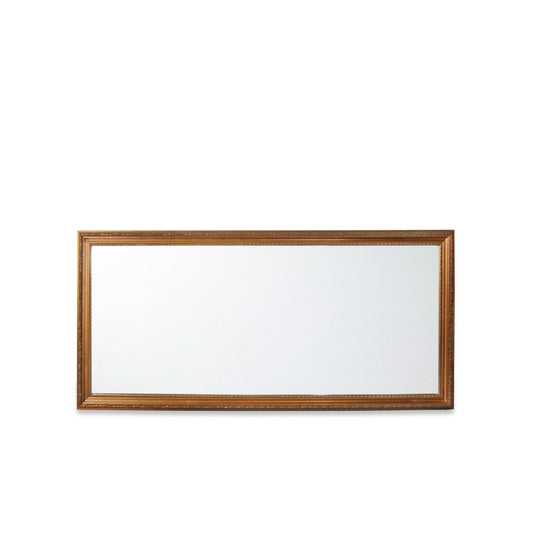 Vintage Large Handcarved Gilt beveled Mirror with Patina