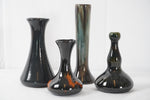 Vintage McCoy Drip Glaze Black Onyx Art Pottery Collection, Set of 4