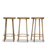 Weston Counter Stool - Hammered Aged Brass from Frances and Son, Set of 3
