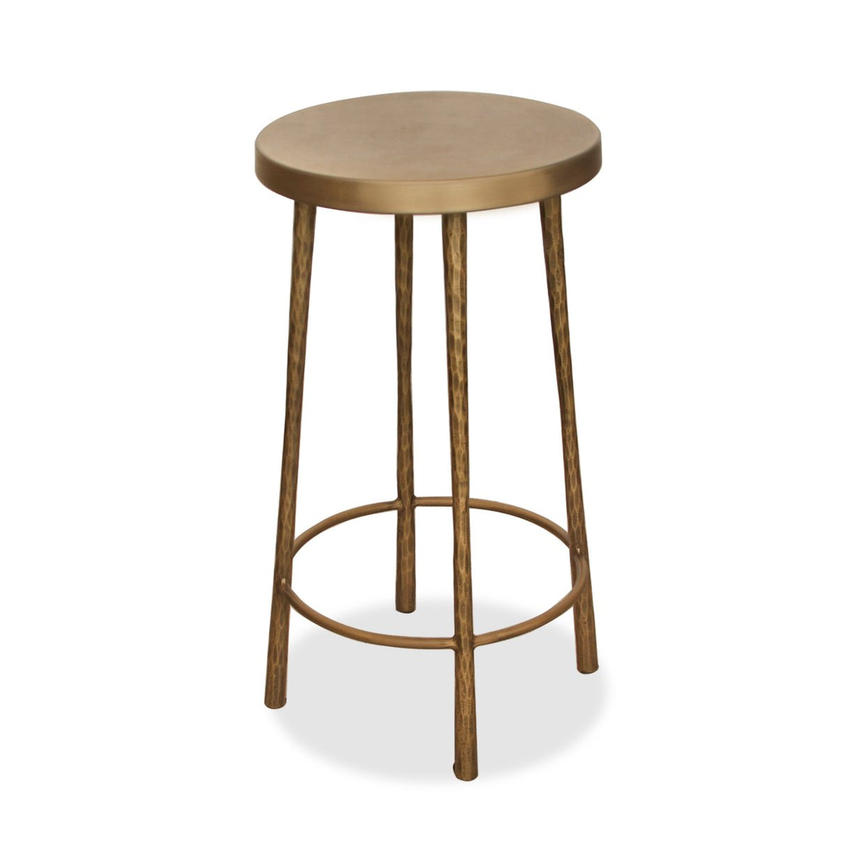 Weston Counter Stool - Hammered Aged Brass from Frances and Son, Set of 3