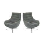 Pair of Vintage Modern Wing Lounge Chairs - Newly Upholstered