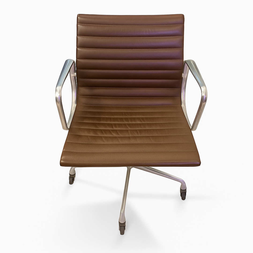 Herman Miller Eames Aluminum Group Leather Management Desk Chair