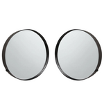 Pair of Modern Round Walnut Mirrors