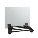 Modern Tempered Glass Fire Screen with Log Rack