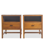 Room and Board Berkeley 1 Drawer Walnut Nighstands, Pair of