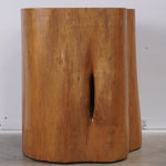 Modern Smooth Teak Tree Trunk Side Table