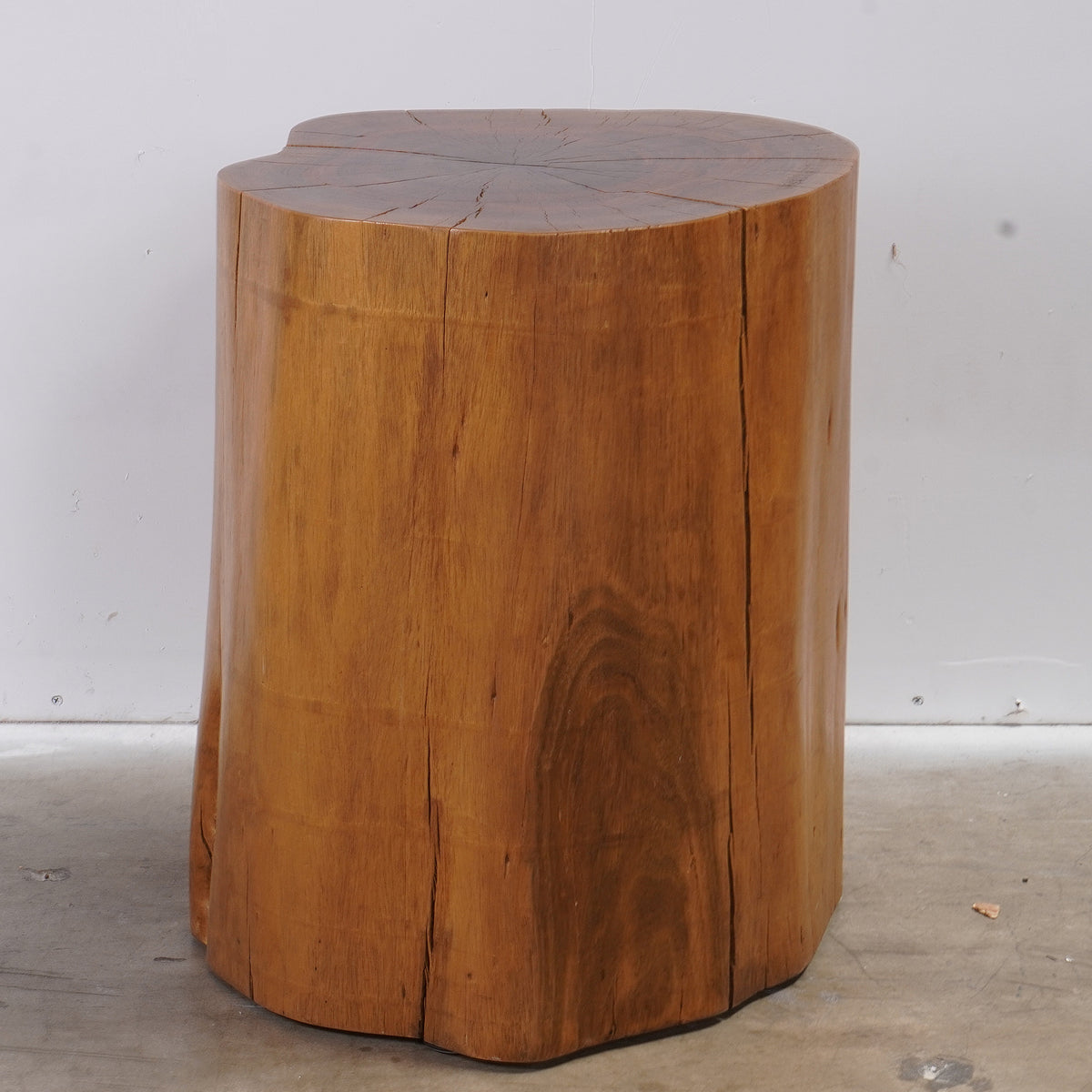 Modern Smooth Teak Tree Trunk Side Table