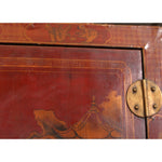 Antique Chinese Red Lacquered Armoire C1890s