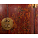 Antique Chinese Red Lacquered Armoire C1890s