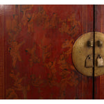 Antique Chinese Red Lacquered Armoire C1890s