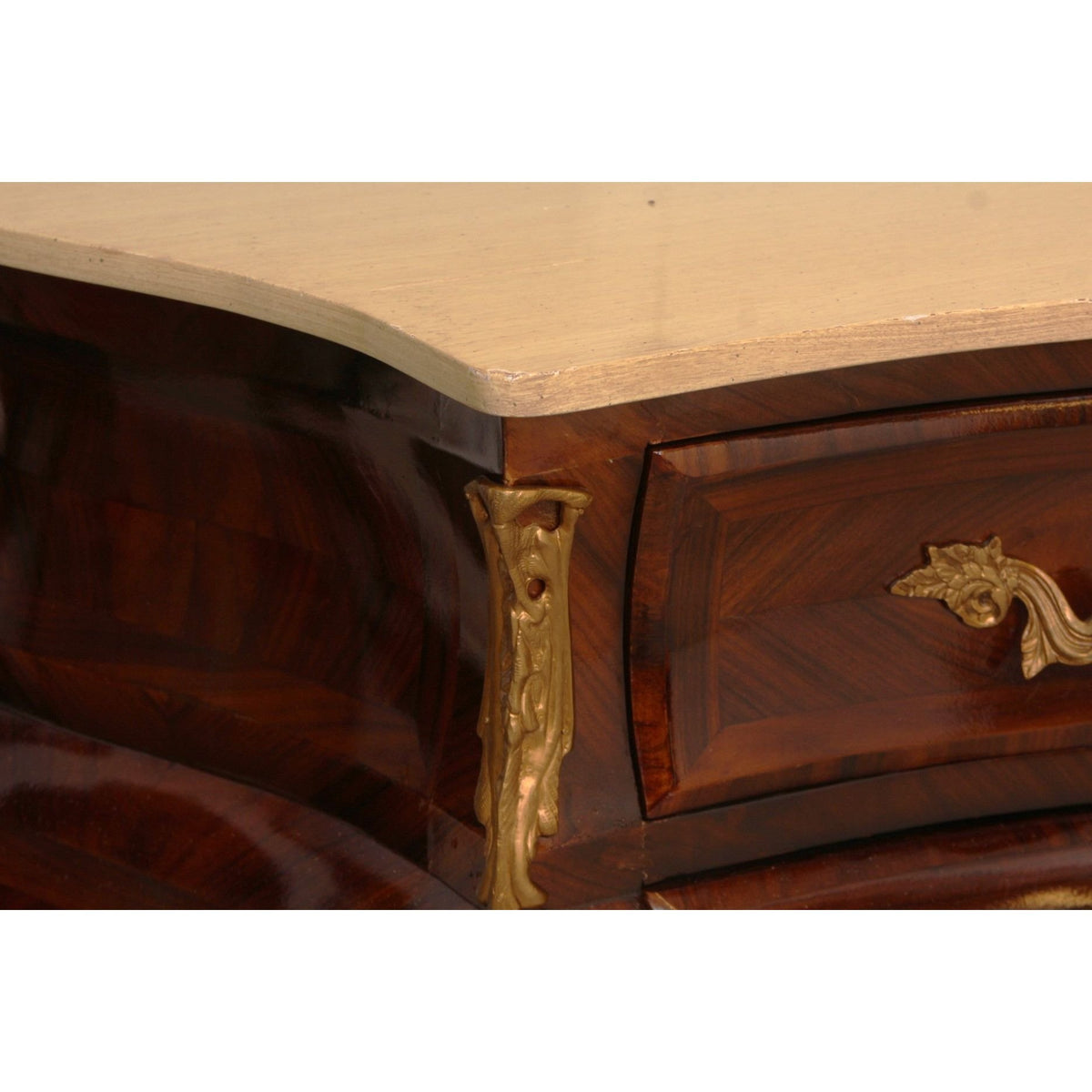 Antique Louis XV Style Dresser with Marquetry Inlay C1920s