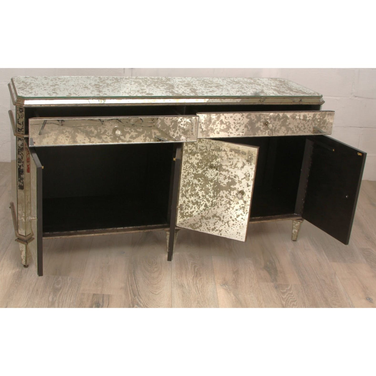 Currey and Company Antiqued Mirror Credenza