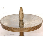 French Victorian Style Brass and Wood Hand Carved Lamp Side Table