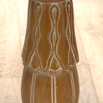 French Victorian Style Brass and Wood Hand Carved Lamp Side Table