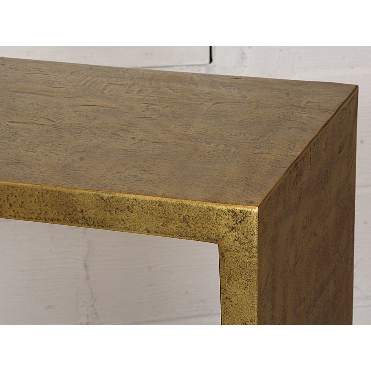 Julian Chichester Distressed Brass Modern Console Table