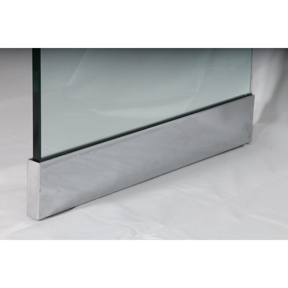 Vintage Leon Rosen Nickel and Glass Waterfall Coffee Table for Pace
