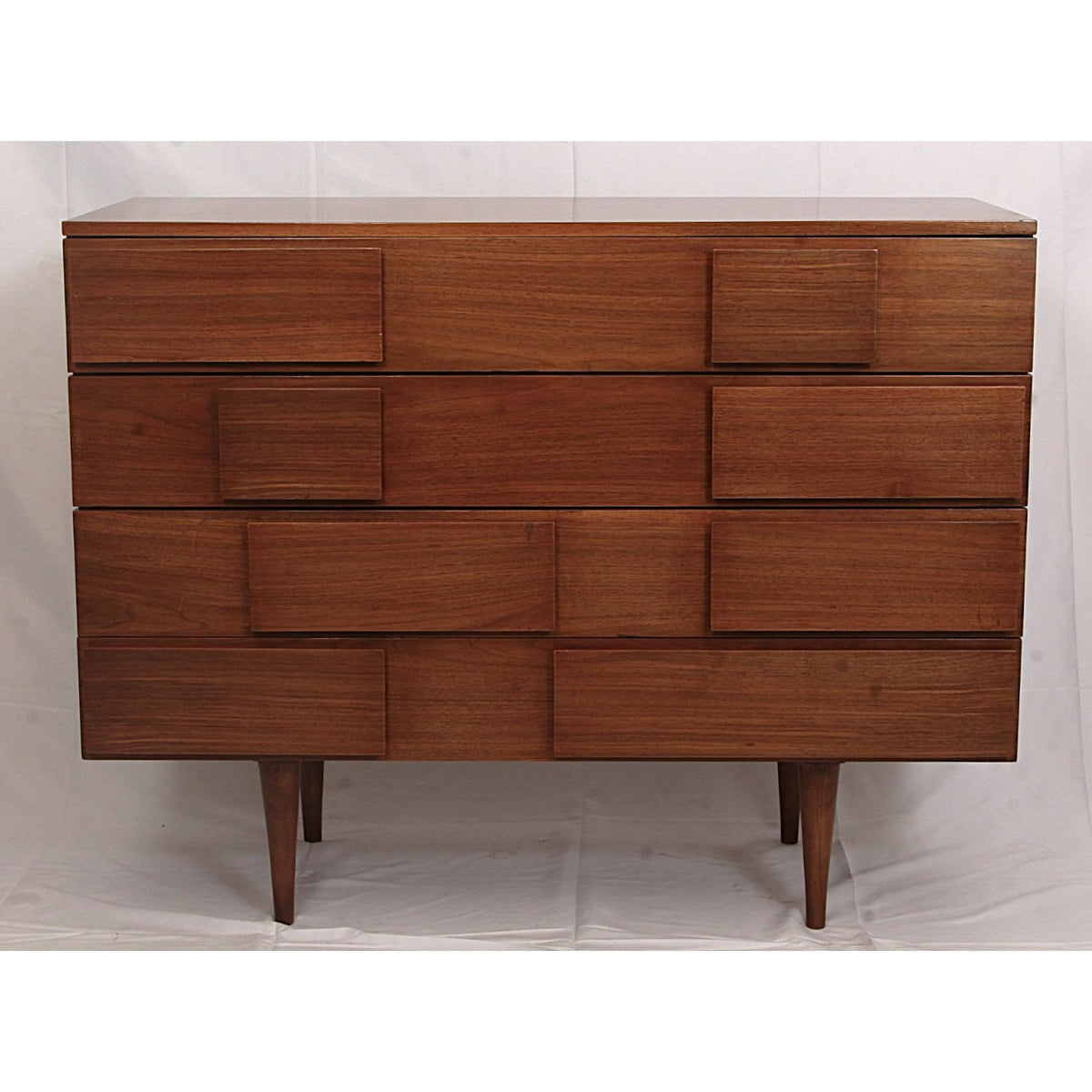 Vintage Gio Ponti Style Four Drawer Commode or Dresser (2 Available)